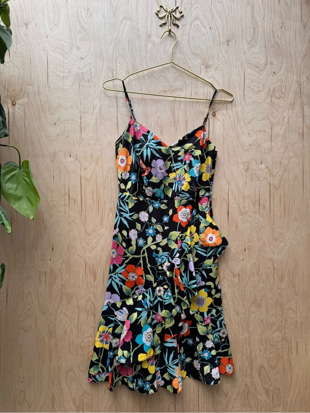 J CREW Ruffle Dress Liberty Pavilion Black Floral 2